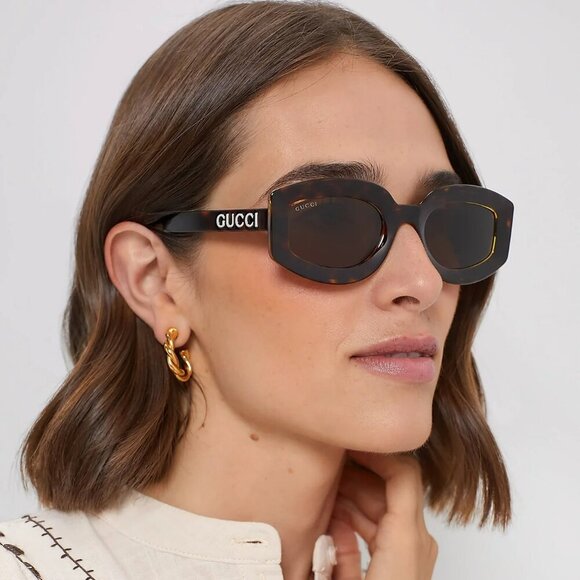 Gucci GG1719S 001 BRAND NEW Sunglasses Black Grey Women Square - Picture 12 of 12